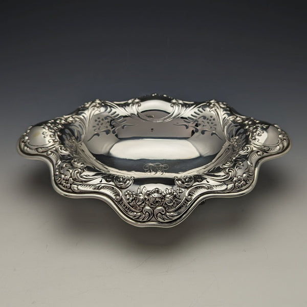 1895年頃 米国アンティーク 純銀製 脚付きディッシュ 215g Gorham